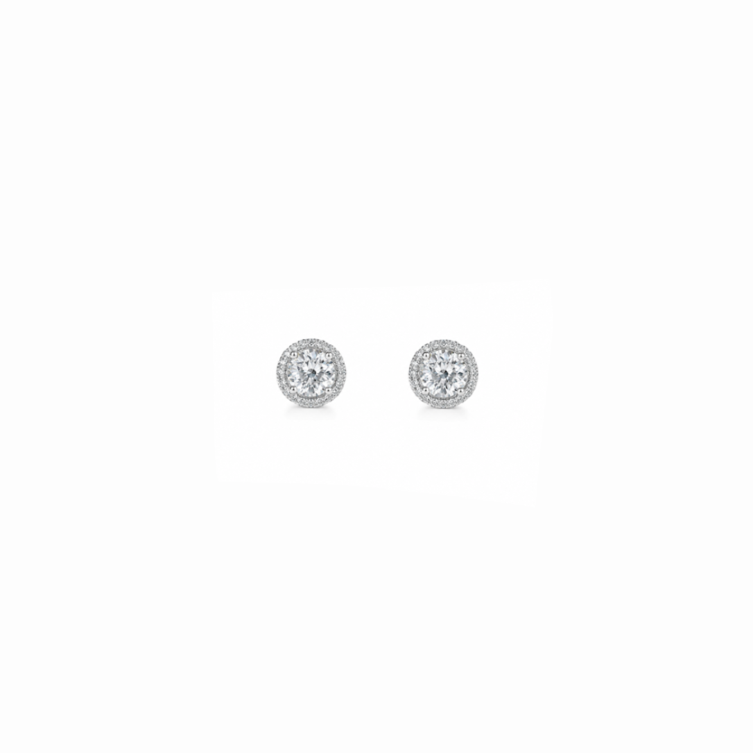 Classic Halo Mini Diamond Stud Earrings