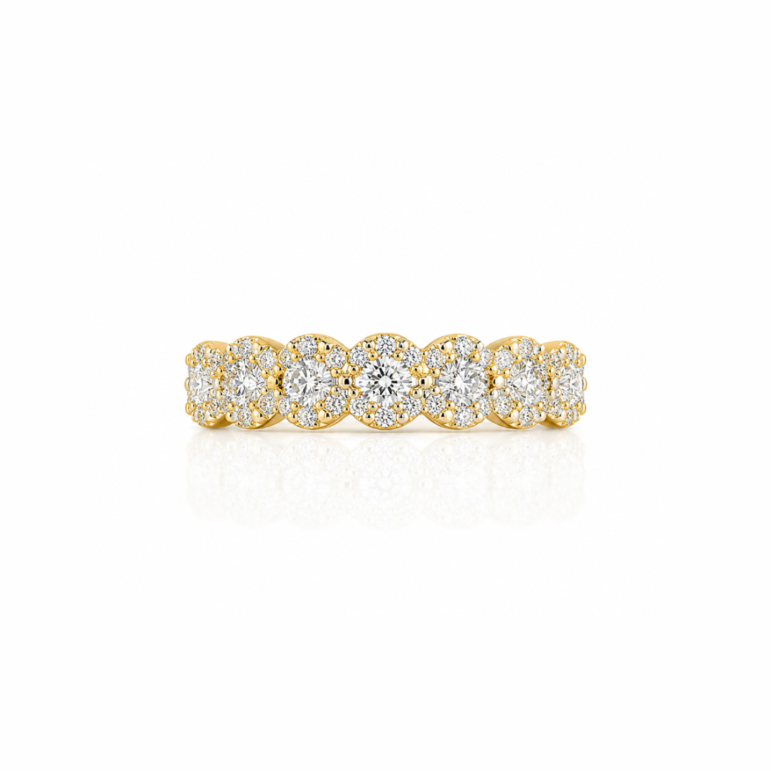 Diamond Floral Band Ring