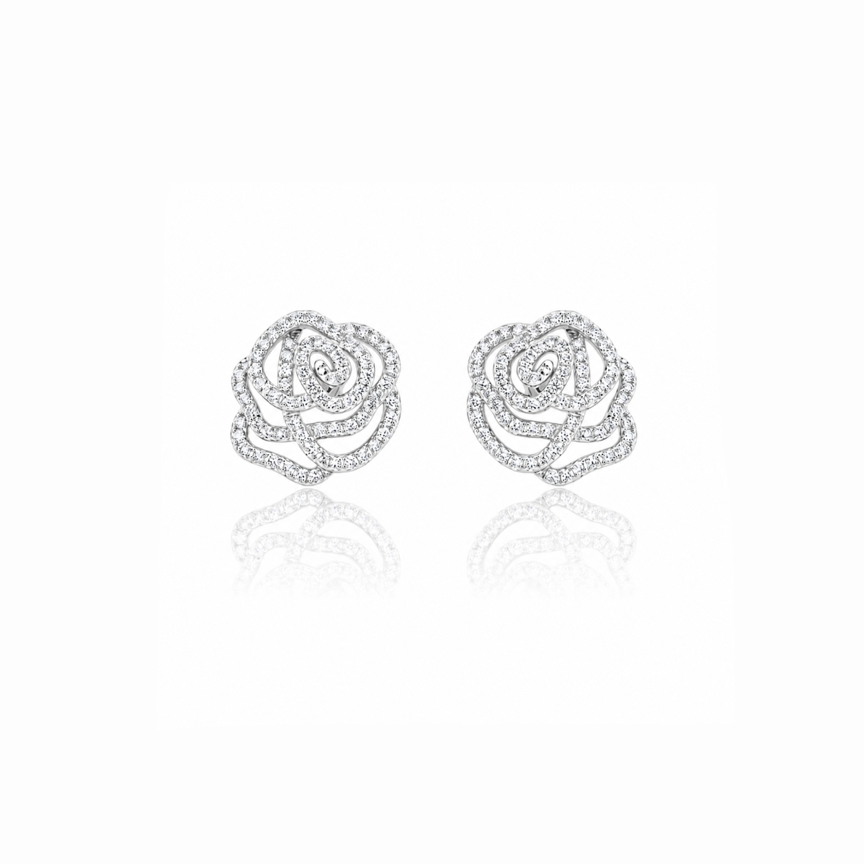 Diamond Rose Earrings