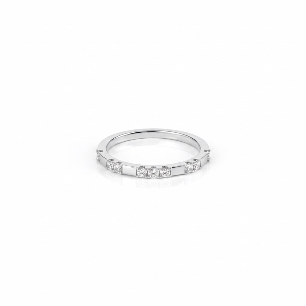 Interval Diamond Thin Ring