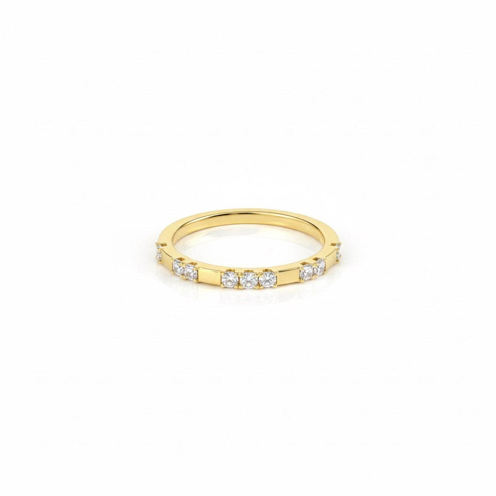 Interval Diamond Thin Ring