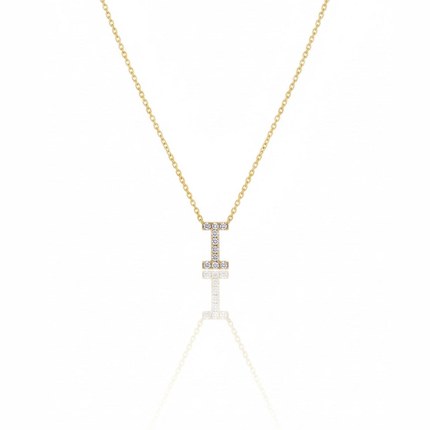 Mini Pavé Diamond Initial Necklace