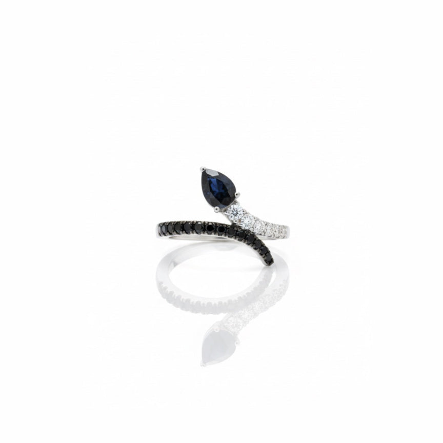 Pear Cut Snake Coil Ring