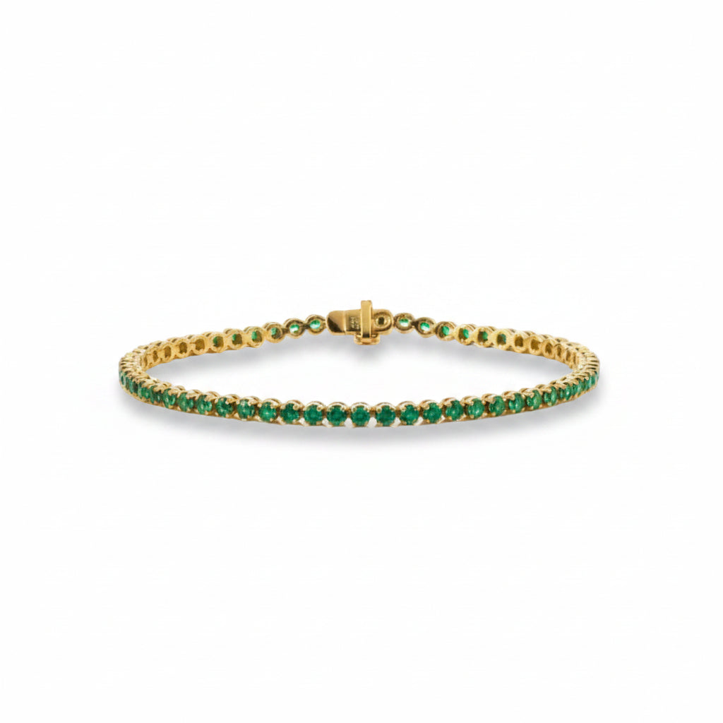 Round Emerald Tennis Bracelet