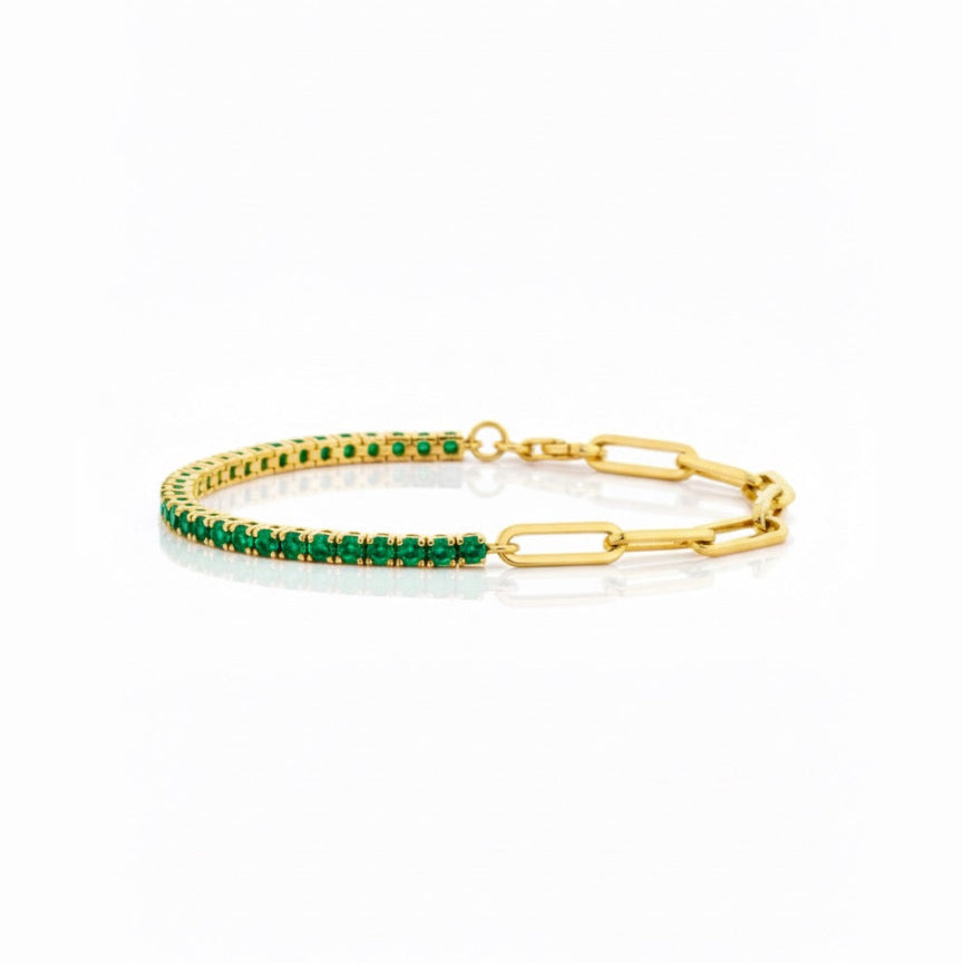 Half Tennis Paperclip Bracelet