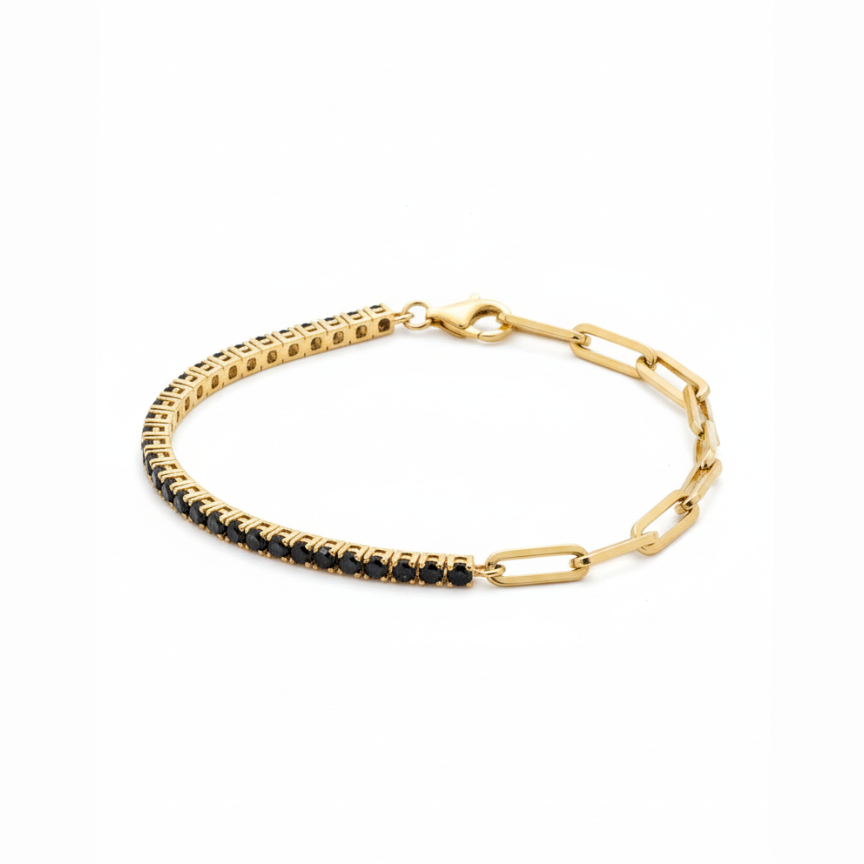 Half Tennis Paperclip Bracelet