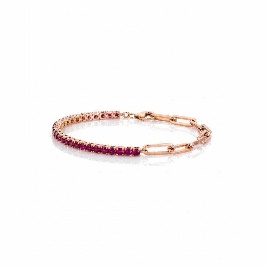 Half Tennis Paperclip Bracelet