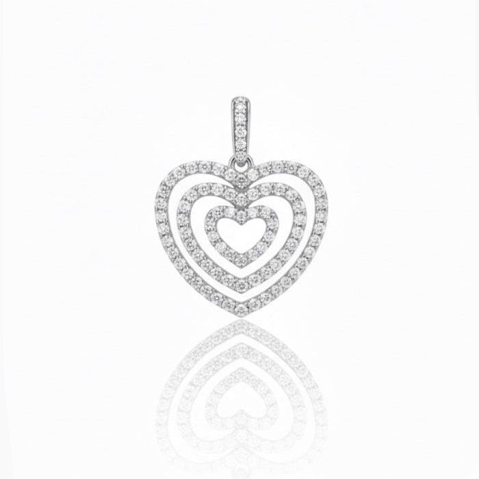 Triple Pavé Diamond Heart Pendant